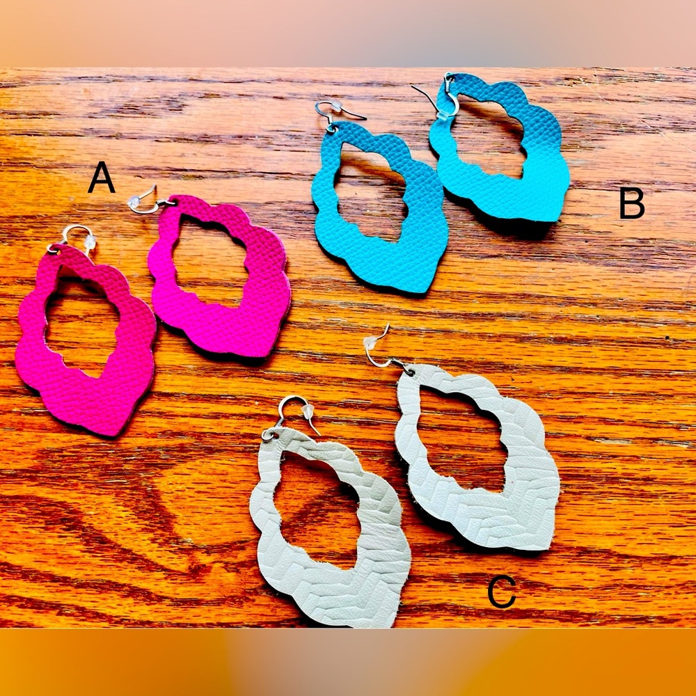 Large leather earrings